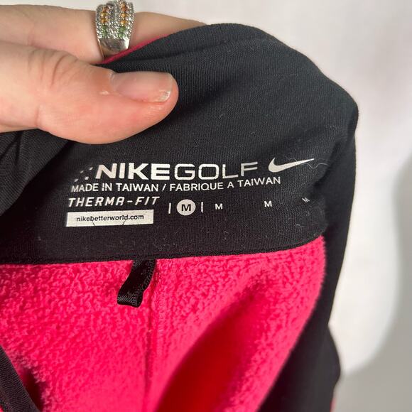 Nike Golf Therma Fit Pink Black Full Zip Athletic Jacket Medium Women Collared - Picture 5 of 5